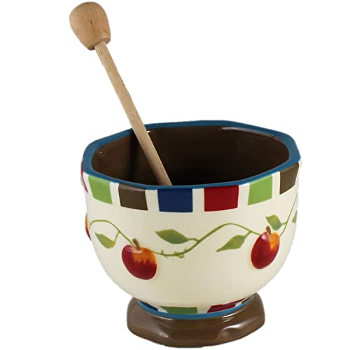 Rosh Hashanah Honey Dish Set Symbolic Jewish New Years Design