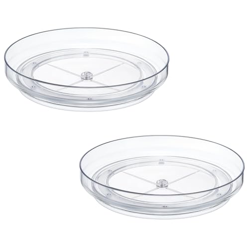 2 Pack 9 Inch Clear Acrylic Lazy Susan 360° Turntable Organizer Spice Rack (2 Count)