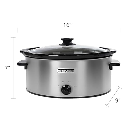 6 Quart Slow Cooker Oval Manual Pot Food Warmer with 3 Cooking Settings