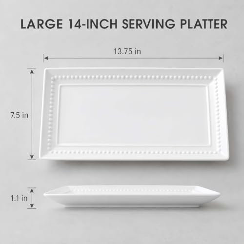 14 inch Ceramic Serving Platter (White 3)