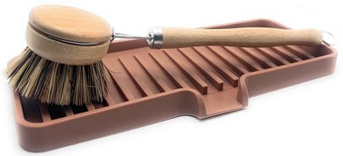 Silicone Soap Dish Tray and Sponge Holder with Drain Chute