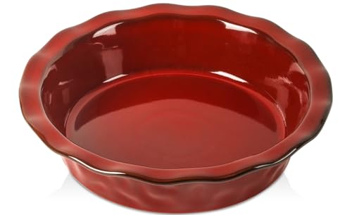 Ceramic Pie Pan for Baking (Cherry Red)