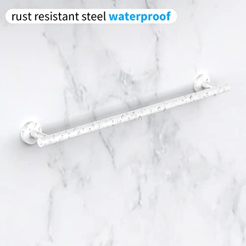 2 Pieces White Bathroom Towel Bar (White / 24inch)