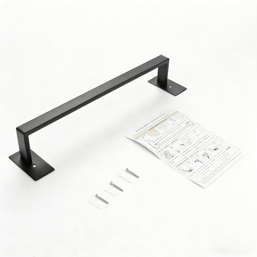 Bathroom Towel Bar Self Adhesive (Black / 16 IN)