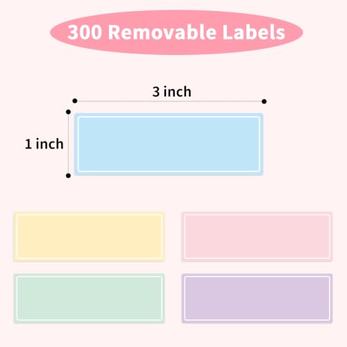 300PCS Removable Labels (Colourful / 1*3 inch)
