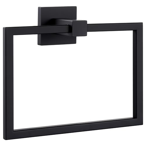 Matte Black Square Towel Holder for Bathroom (Matte Black)