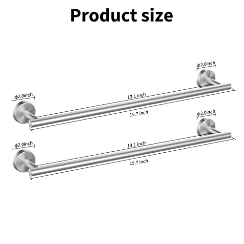 2 Pieces Brushed Nickel Bathroom Towel Bar (Brushed Nickel / 16inch)
