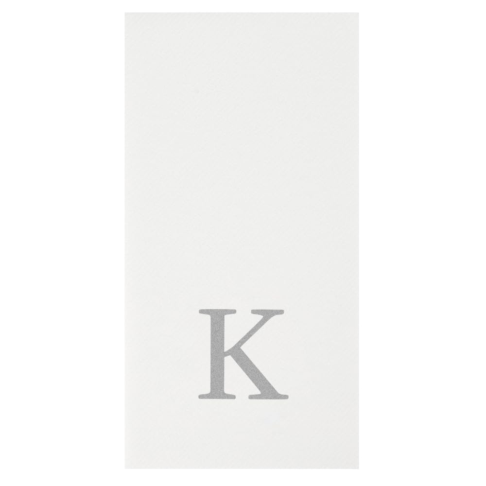 Silver K White Linen Feel Guest Towel Napkin (Silver / 2000 Count / K)