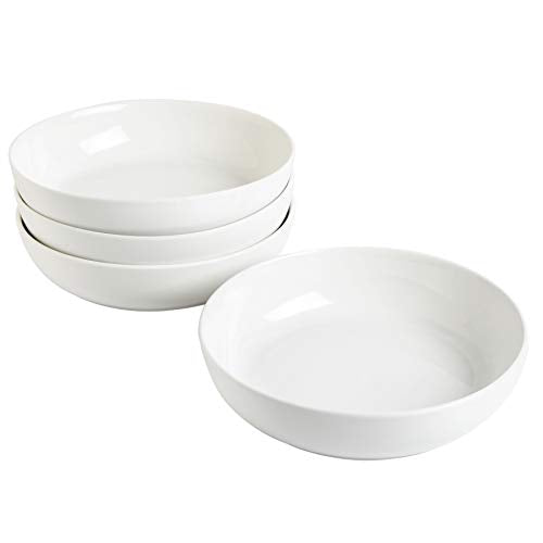 Zen Buffet 4 Piece 41oz Salad Bowls Porcelain Ceramic Chip and Scratch Resistant Pasta Bowl (4 Count)