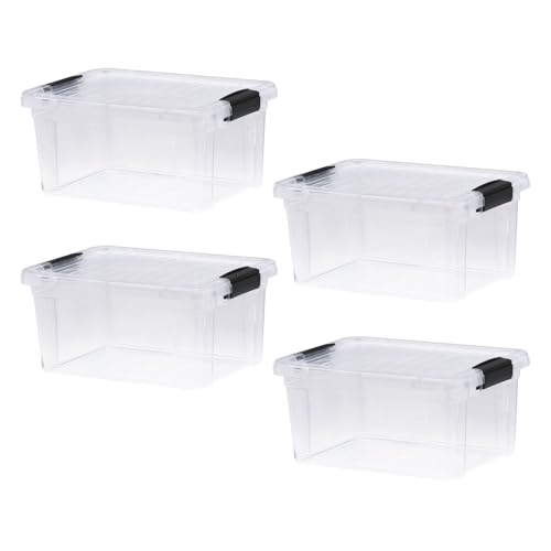6.6 Quart Clear Plastic Storage Boxes with Lids (6.6 Quart)
