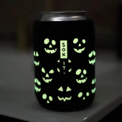 CanSok Sleeve for Beer & Soda Insulated Neoprene Cover (Fright Night Lights / 12oz Slim Can Sleeve)