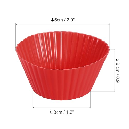 36Pcs Silicone Cupcake Liners (Red / 2")