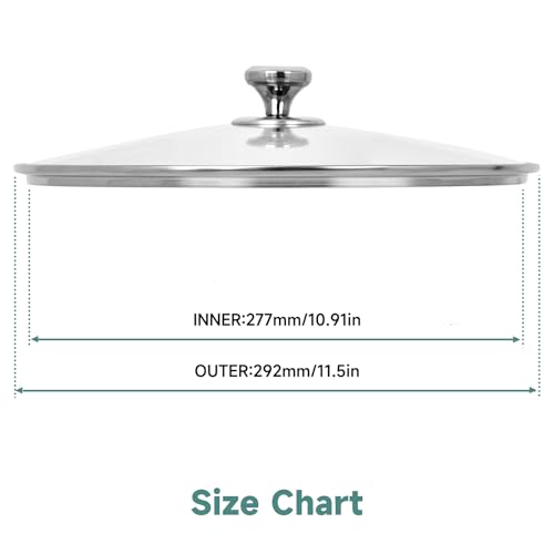 11 In Glass Lid for Frying Pan (11 in / Silvery / Round)