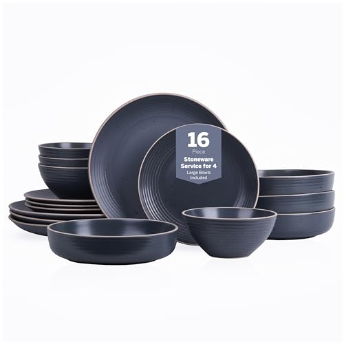 Lauren Modern Stoneware 16 (16-Piece Service for 4 / Charcoal)