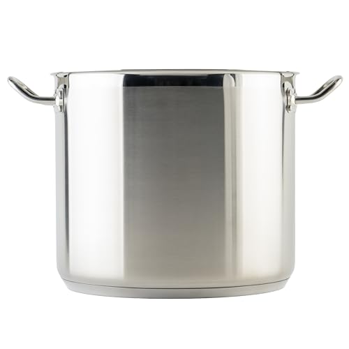 Silver 20 qt Stainless Steel Stock Pot with Cover (20 Quarts / Pot With Cover)