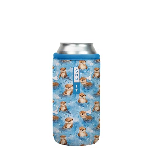 CanSok Sleeve for Beer & Soda Insulated Neoprene Cover (Otterly Adorable / 16oz Can Sleeve)