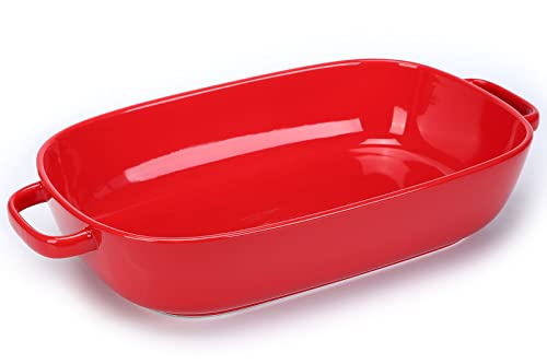 6 Quart Large Rectangular Baking Dish (6 quart Red)