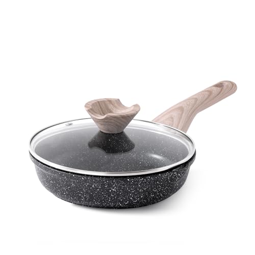 Non Stick Frying Pan Skillet with Lid (Classic Granite / 8 Inch)