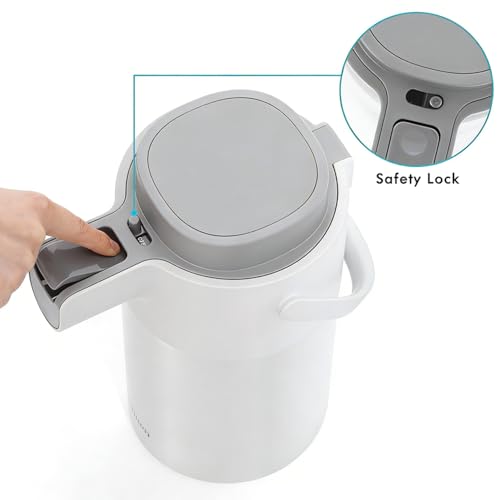 Airpot Coffee Dispenser with Pump (102 Ounces / White)