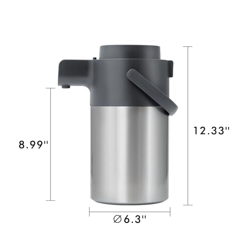 Airpot Coffee Dispenser with Pump (102 Ounces / Silver)