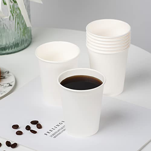 8 oz 300 Pack White Disposable Paper Coffee Cups (White / 8 oz)