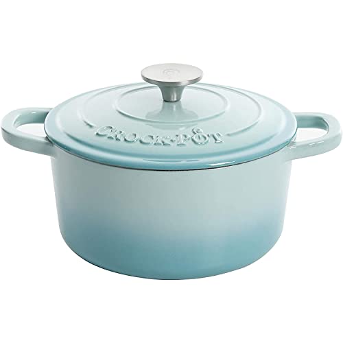 Artisan Round Enameled Cast Iron Dutch Oven (Aqua Blue / 7-Quart)