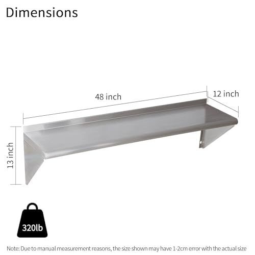Stainless Steel Shelf 2 Pack 12"x48" (2 Piece Set / 12"x48")