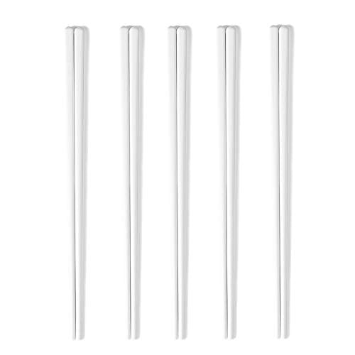 Ceramic Chopsticks Set of 5 (White)