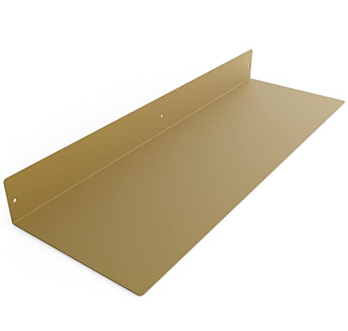 Made in USA 24 Inch Linear Floating Shelf (24-inch X 8-inch Powder Coated Gold)