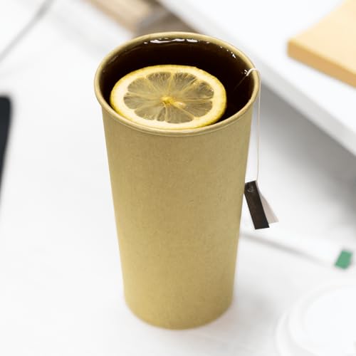 20oz Kraft Paper Coffee Cups [600 ct] Disposable (20 OZ / Kraft)