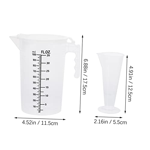 Foldable Measuring Cup with Lid Transparent Plastic Liquid Measuring Jug 6.88X6.69X4.52 Inches Kitchen Tool for Cooking Baking and Oil Measurement