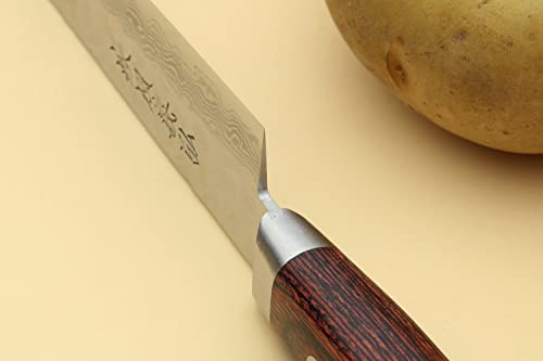 VG10 16 Layer Hammered Damascus Stainless Steel Petty Utility Knife (Petty 5.3'' (135mm) / Mahogany Handle)