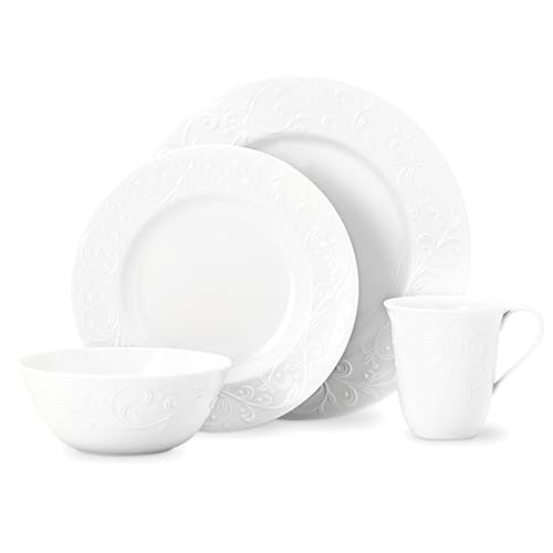 Opal Innocence Carved Porcelain 4 (4.95 LB / 4-Piece Place Setting)
