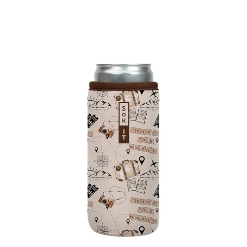 CanSok Sleeve for Beer & Soda Insulated Neoprene Cover (The Scenic Route / 12oz Slim Can Sleeve)