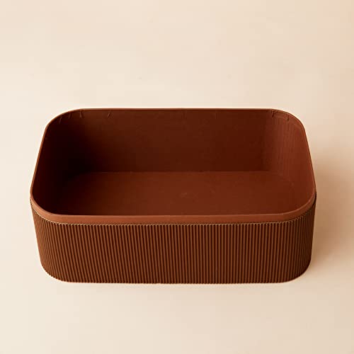 Decorative Storage Boxes with Lids Faux Leather (3 Count)