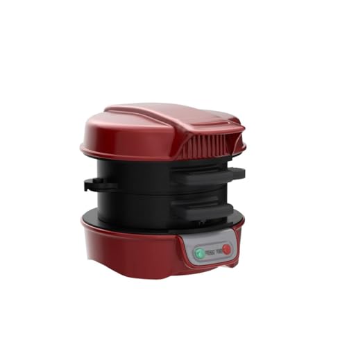 Breakfast Sandwich Maker with Egg Cooker Ring (Red / Single)