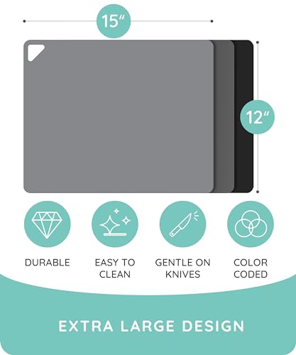 Cutting Board Alternative for Kitchen (Graphite / Charcoal / Gray / 15"L x 12"W)