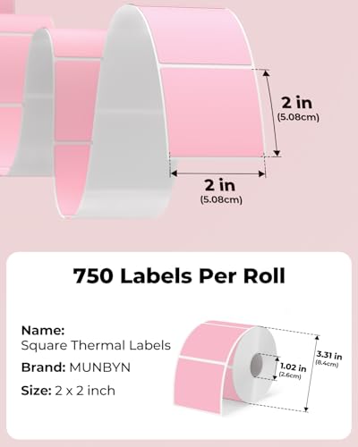 2x2 Thermal Labels (Pink / 2x2")