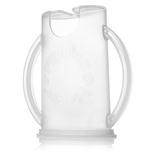 Original Squeeze Proof Flipping Holder with Open Bottom for Food Pouches & Juice Boxes (White)