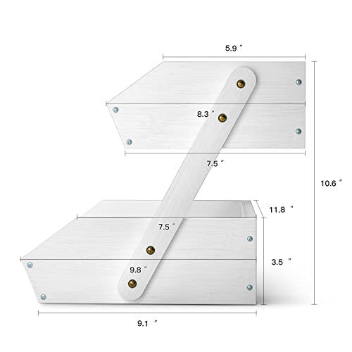 2 Tier Fruit Basket for Kitchen Counter (White / 2-Tier)