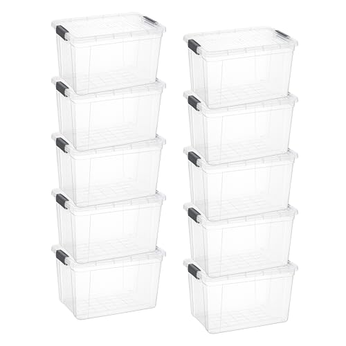 14.7 Quart Clear Plastic Storage Boxes with Lids (14.7 Quart)