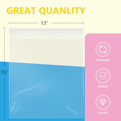 1000 Pcs 13" x 15" Zip Bags (1000 Count)
