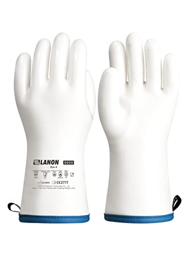 LANON Liquid Silicone Oven Mitts (White Regular / L/9)