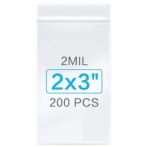 200Pcs 2x3 Inch Plastic Zip Bags (200 Count)