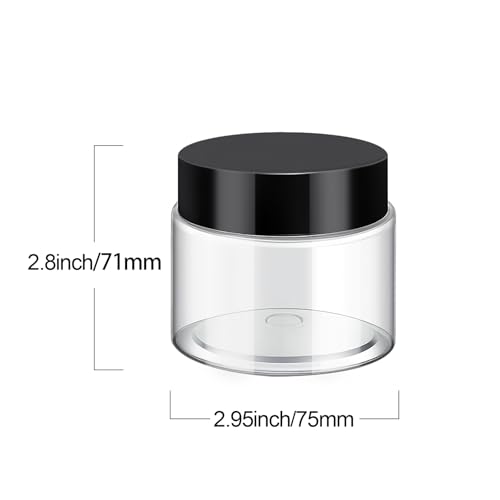 6 Pack 8 oz Plastic Jars Containers with Lids Wide (6 Count)