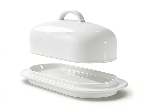 Ceramic Butter Dish with Lid (White)