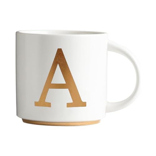 Monogram Ceramic Mugs (gold-A)