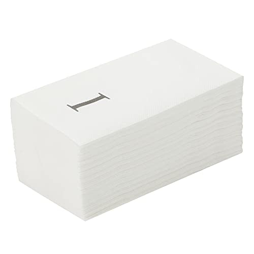 Silver I White Linen Feel Guest Towel Napkin (Silver / 2000 Count / I)