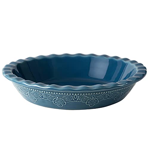 Pie Pan 9 Inch Ceramic Pie Dish (Grayish Blue)