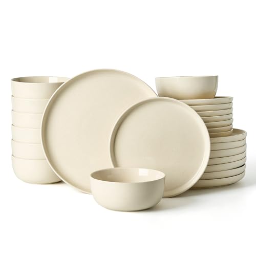 Milkyway 24 Piece Stoneware Dinnerware Set (Almond Milk / Service for 8 (Standard Dinner Set))